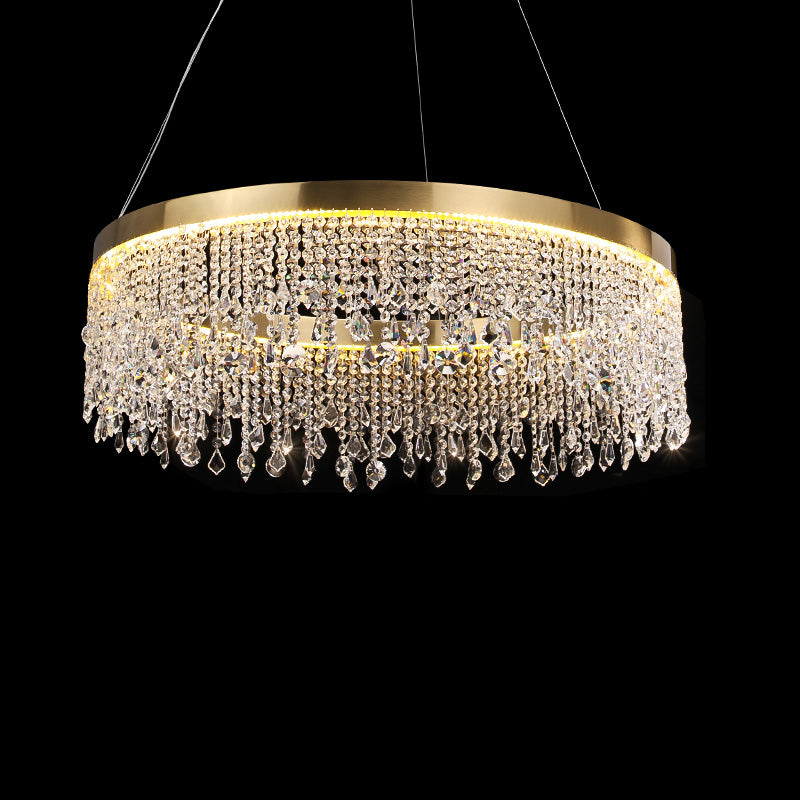 WOMO Fringe Round Crystal Chandelier-WM2362