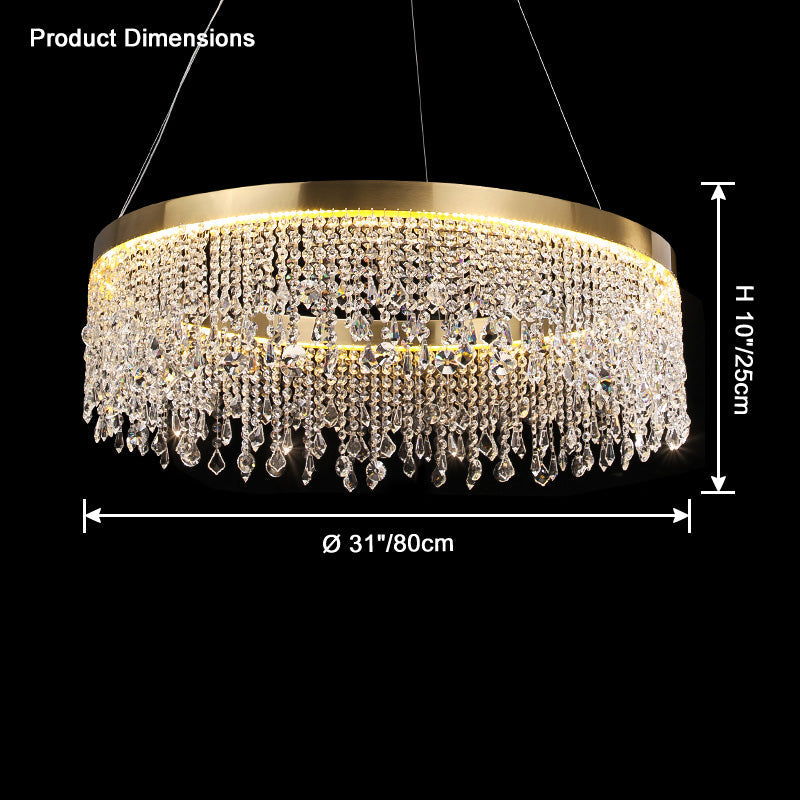 WOMO Fringe Round Crystal Chandelier-WM2362