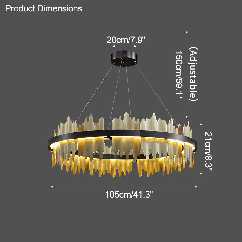WOMO Iceberg Round Black Gold Chandelier-WM2183