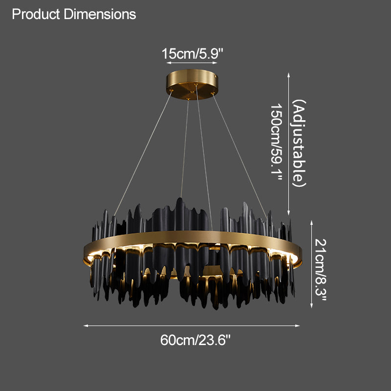 WOMO Iceberg Round Black Gold Chandelier-WM2183