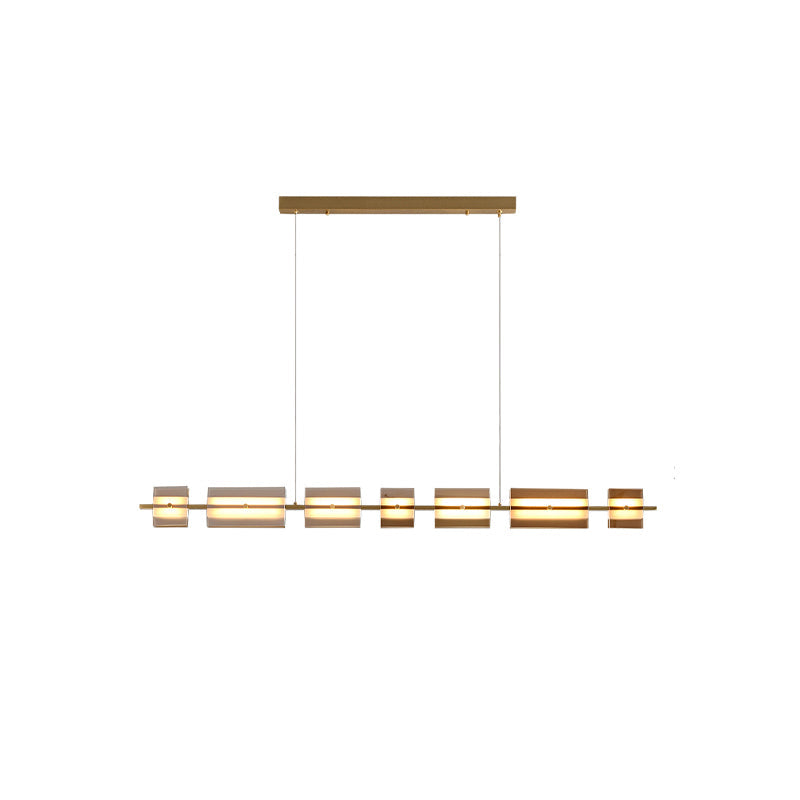 WOMO Amber/Smoked Glass Linear Chandelier-WM2221