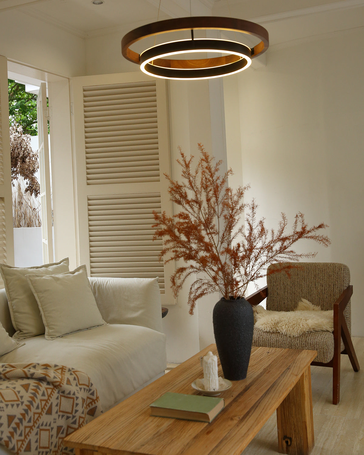 WOMO Circular Led Wood Chandelier-WM2492