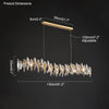 WOMO Smoked Crystal Linear Chandelier-WM2188 thumbnail
