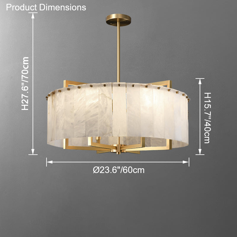 WOMO Round Alabaster Chandelier-WM2390a
