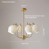 WOMO Mid Century Modern Ceramic Arm Chandelier-WM2121 thumbnail