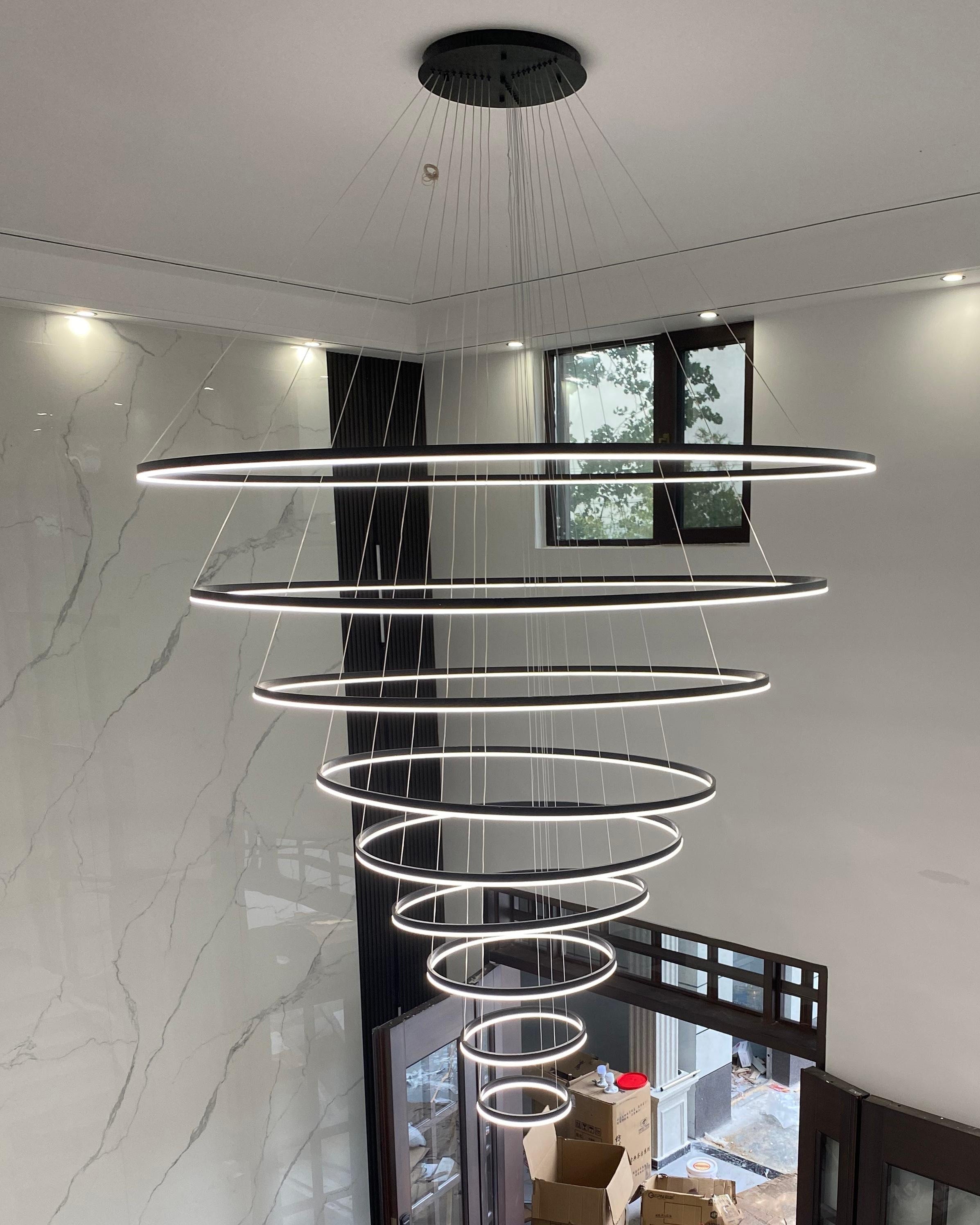 WOMO Tiered Ring LED Chandelier-WM2159