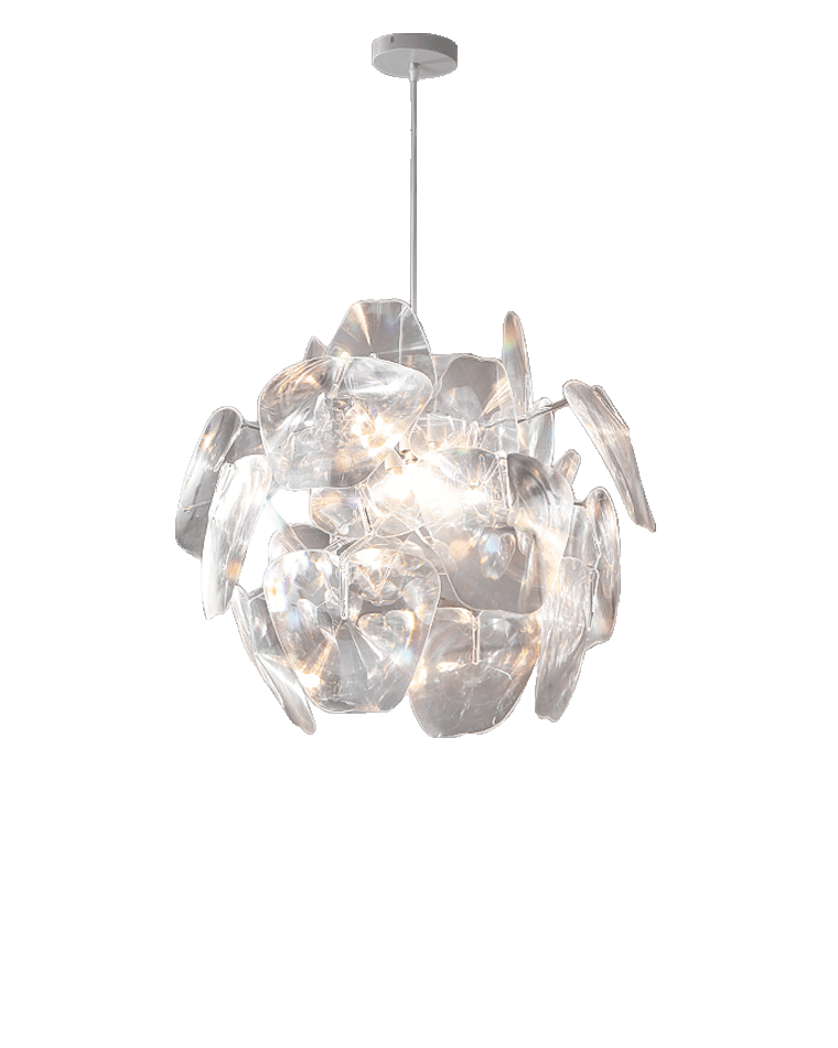 WOMO Mirrored Lucite Chandelier-WM2197