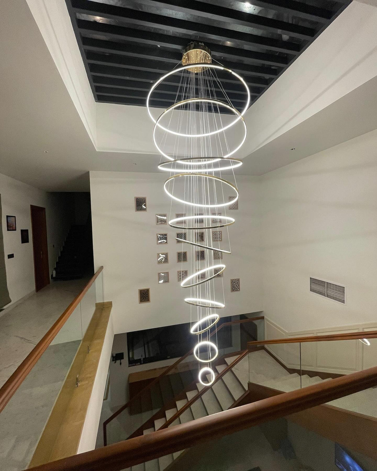 WOMO Tiered Ring LED Foyer Chandelier-WM2160