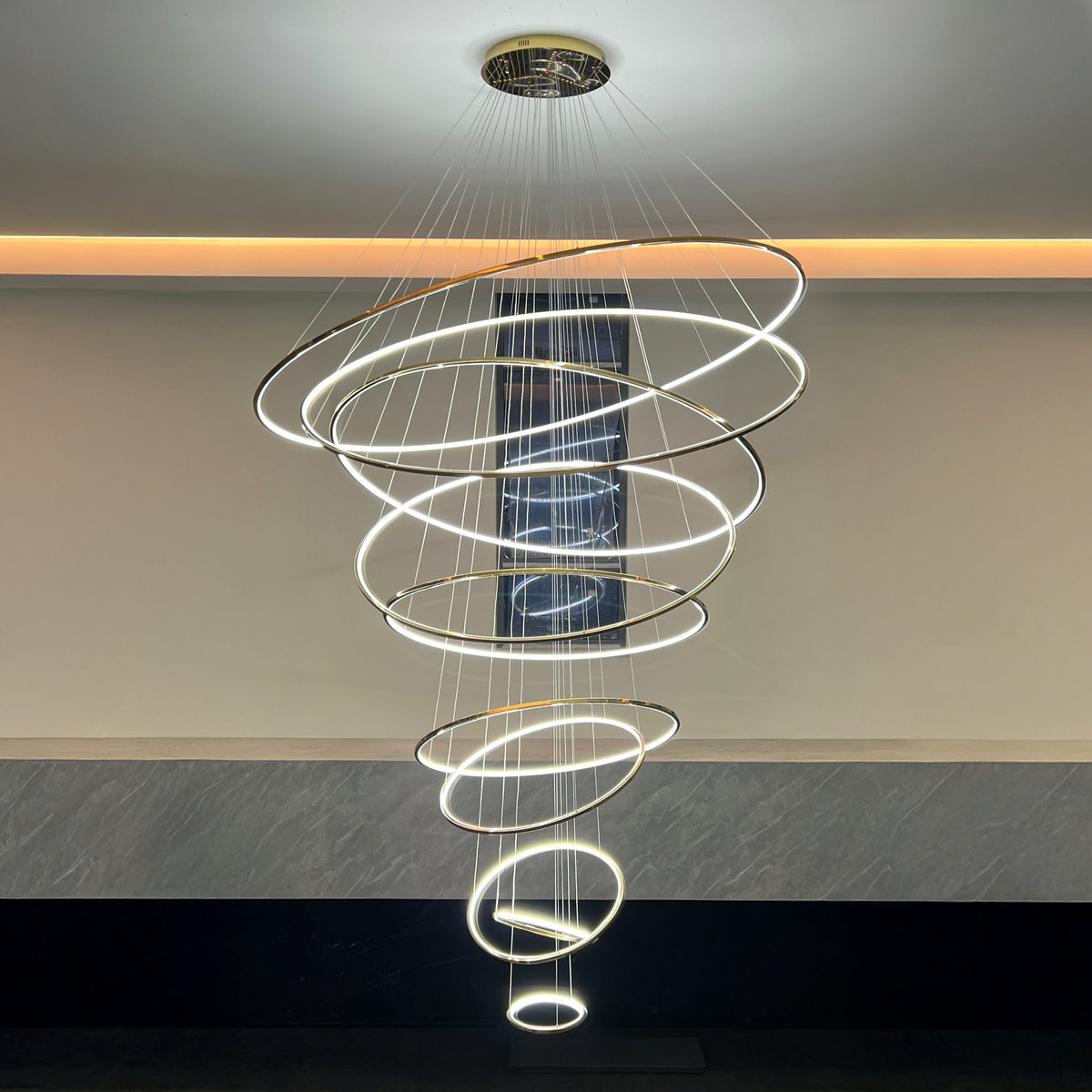 WOMO Tiered Ring LED Foyer Chandelier-WM2160