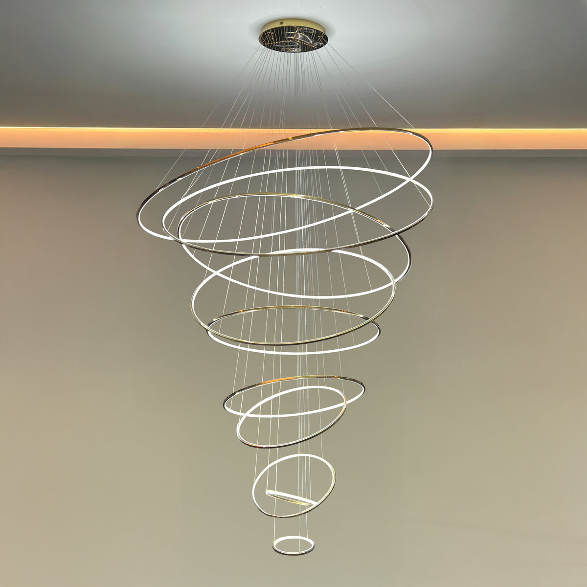 WOMO Tiered Ring LED Foyer Chandelier-WM2160