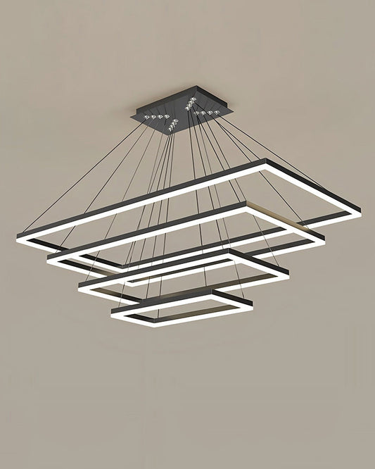 WOMO Tiered Rectangular LED Chandelier-WM2120