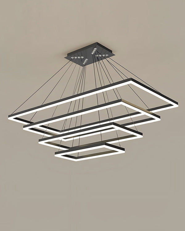 WOMO Tiered Rectangular LED Chandelier-WM2120
